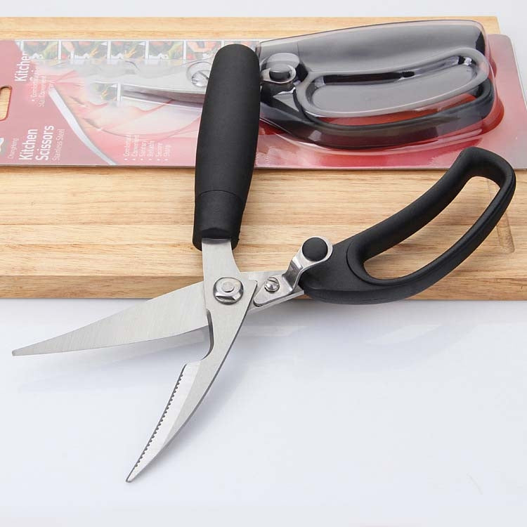 2 PCS Multifunctional Kitchen Scissors Chicken Bone Scissors Stainless Steel Strong Scissors