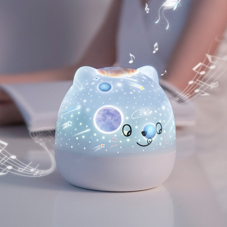 Children Starry Sky Projection Lamp USB Rotating LED Night Light Music Box Chargeable Sleeping Light