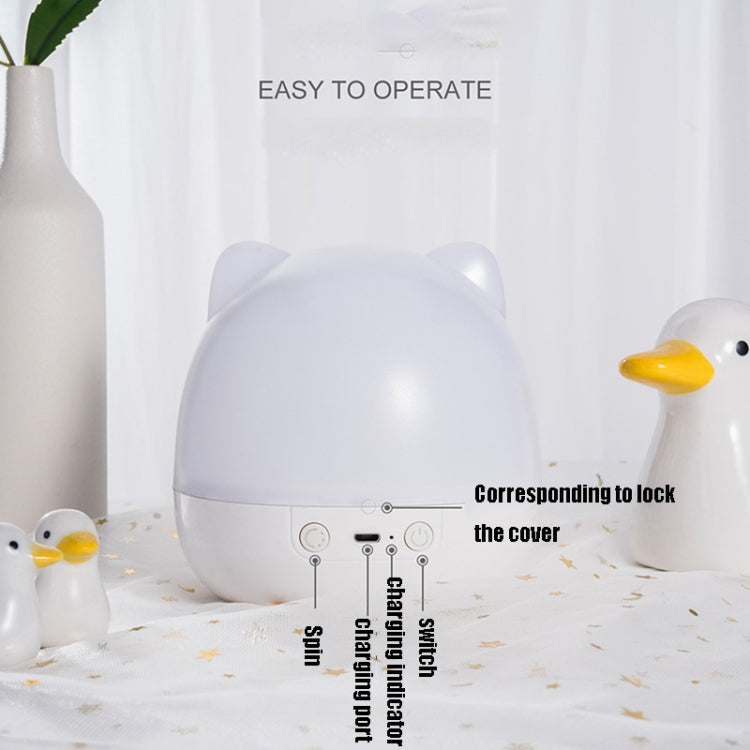 Children Starry Sky Projection Lamp USB Rotating LED Night Light Music Box Chargeable Sleeping Light