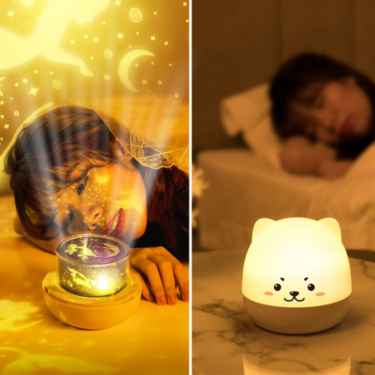 Children Starry Sky Projection Lamp USB Rotating LED Night Light Music Box Chargeable Sleeping Light
