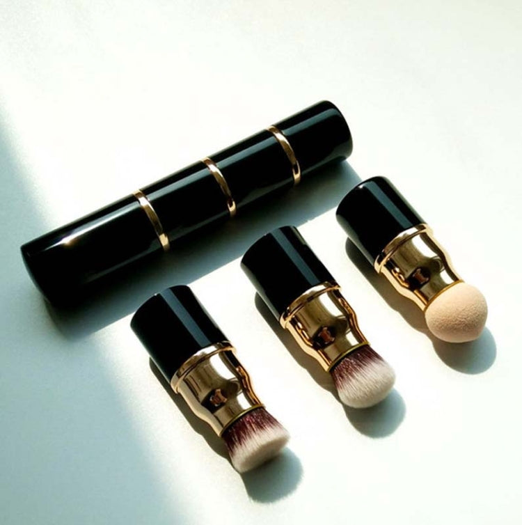 Three-In-One Makeup Brush Stitching Combination Makeup Brush Foundation Brush Loose Powder Brush Sponge Egg