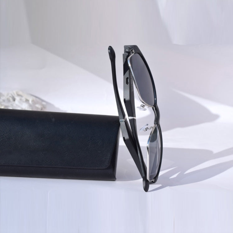 Anti-Blue Light Sports Wireless Stereo Smart Bluetooth Glasses Earphone, Colour: K2 Transparent Black Silver