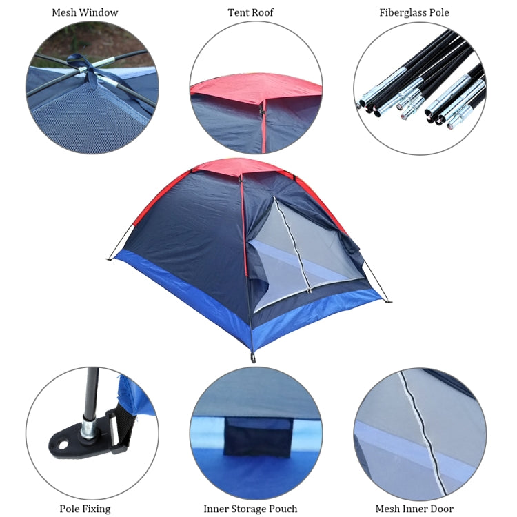 2 Persons Camping Tent Single Layer Beach Outdoor Travel Windproof Waterproof Summer Awning Tents with Bag, Random Color Delivery