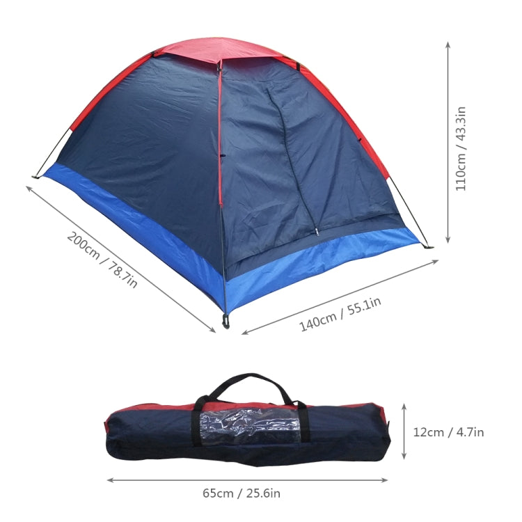 2 Persons Camping Tent Single Layer Beach Outdoor Travel Windproof Waterproof Summer Awning Tents with Bag, Random Color Delivery