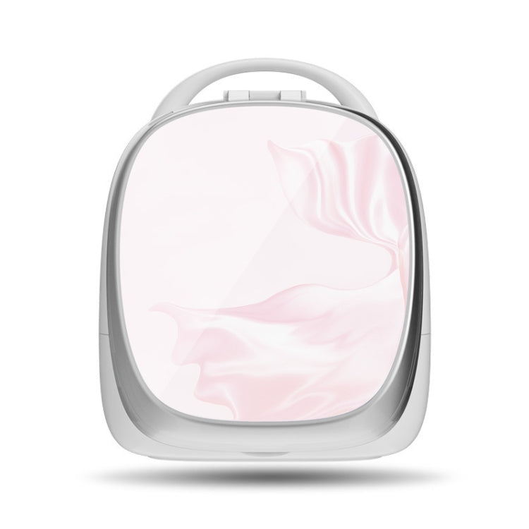 Cosmetic Storage Box With LED Light Makeup Mirror Portable Desktop Time Reminder Dustproof Storage Box , Style: Ultimate Edition (Pink)