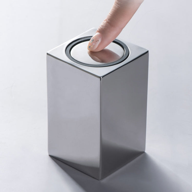 Push-Type Stainless Steel Toothpick Holder Portable Automatic Pop-Up Toothpick Storage Box(Square)