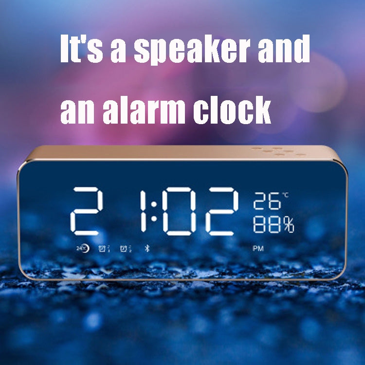 S1 Temperature Audio Steel Cannon Metal High Volume Card Car Bluetooth Speaker with Clock
