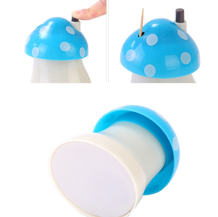 10 PCS Home Restaurant Toothpick Holder Cute Mushroom Shape Push-Type Automatic Toothpick Holder Random Colour