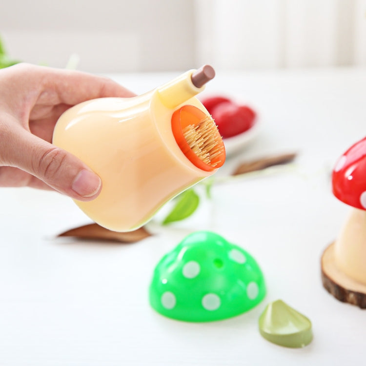 10 PCS Home Restaurant Toothpick Holder Cute Mushroom Shape Push-Type Automatic Toothpick Holder Random Colour