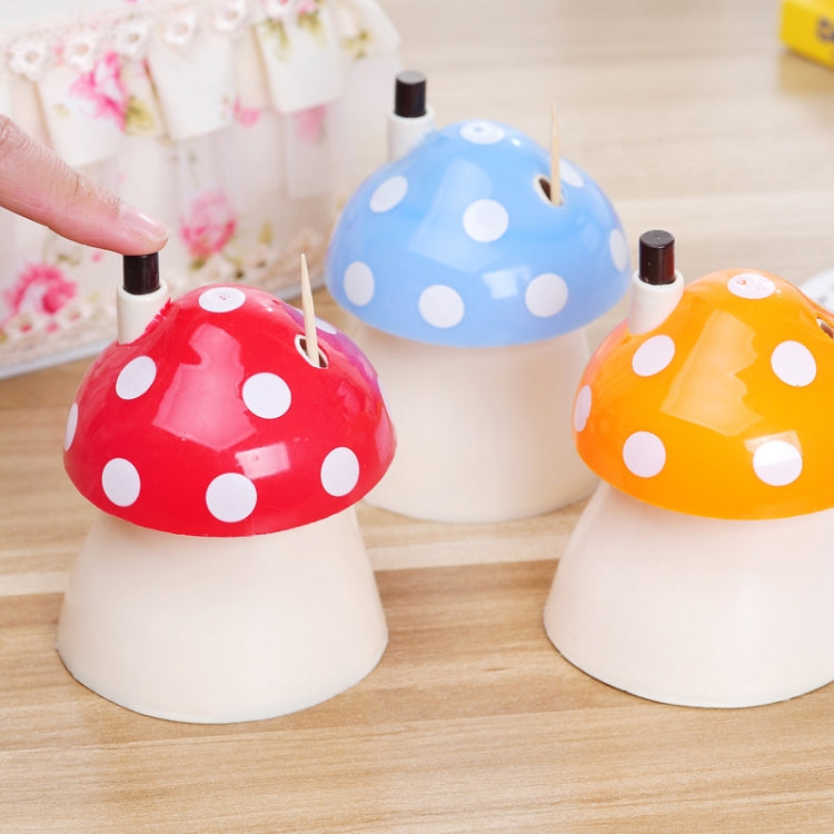 10 PCS Home Restaurant Toothpick Holder Cute Mushroom Shape Push-Type Automatic Toothpick Holder Random Colour