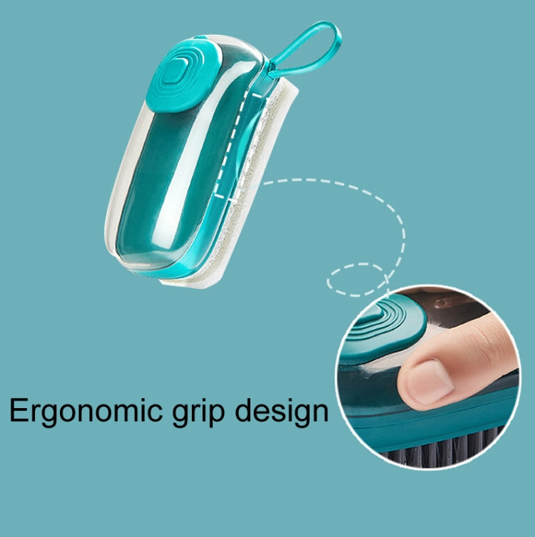 2 PCS Pot Washing Brush Kitchen Household Brush Cleaning Brush Automatic Liquid Addition Shoe Brush(Dark Blue)