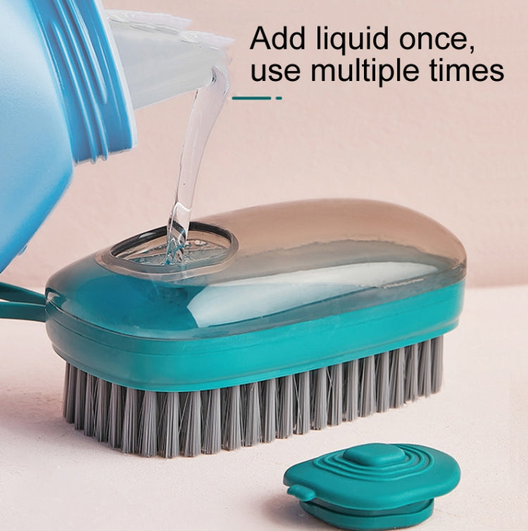 2 PCS Pot Washing Brush Kitchen Household Brush Cleaning Brush Automatic Liquid Addition Shoe Brush(Dark Blue)