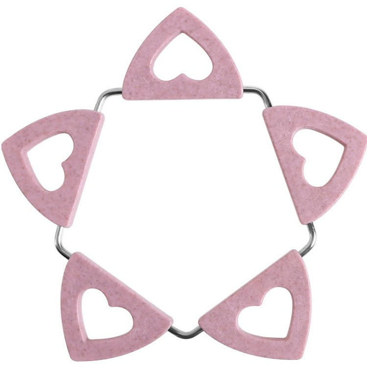 3 PCS Wheat Fiber Foldable Thick Non-Slip Insulation Pad Home Table Anti-Scalding Casserole Coaster, Shape: Heart-shaped