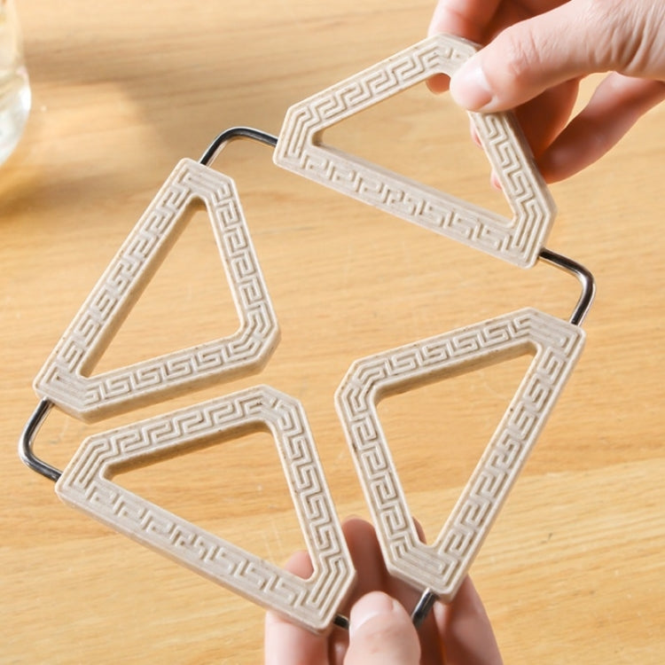 3 PCS Wheat Fiber Foldable Thick Non-Slip Insulation Pad Home Table Anti-Scalding Casserole Coaster, Shape: Heart-shaped
