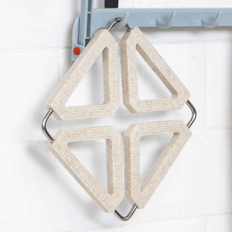 3 PCS Wheat Fiber Foldable Thick Non-Slip Insulation Pad Home Table Anti-Scalding Casserole Coaster, Shape: Heart-shaped