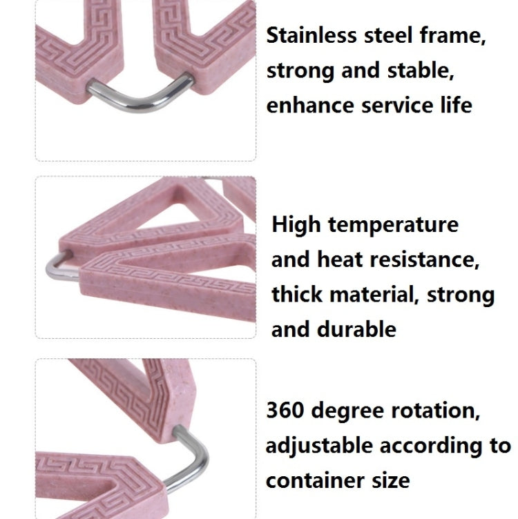 3 PCS Wheat Fiber Foldable Thick Non-Slip Insulation Pad Home Table Anti-Scalding Casserole Coaster, Shape: Heart-shaped