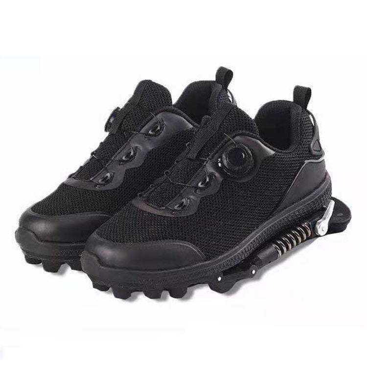 Mechanical Run-up Spring Shoes Outdoor Sports Shock Absorption Anti-Slip Running Shoes, Size: 42(Black)