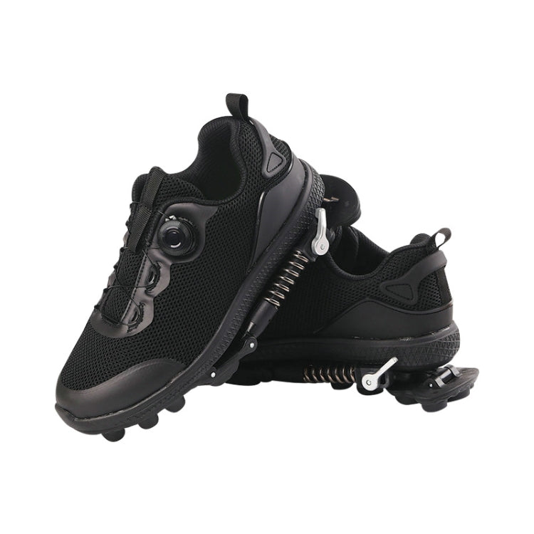 Mechanical Run-up Spring Shoes Outdoor Sports Shock Absorption Anti-Slip Running Shoes, Size: 42(Black)