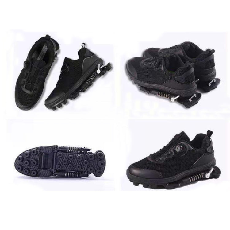 Mechanical Run-up Spring Shoes Outdoor Sports Shock Absorption Anti-Slip Running Shoes, Size: 42(Black)