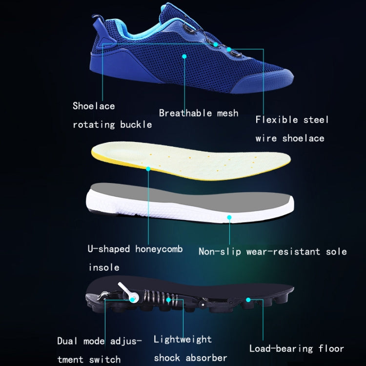 Mechanical Run-up Spring Shoes Outdoor Sports Shock Absorption Anti-Slip Running Shoes, Size: 42(Black)
