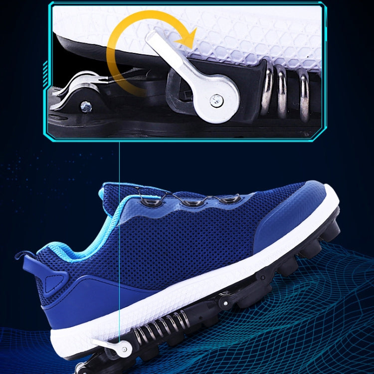 Mechanical Run-up Spring Shoes Outdoor Sports Shock Absorption Anti-Slip Running Shoes, Size: 42(Black)