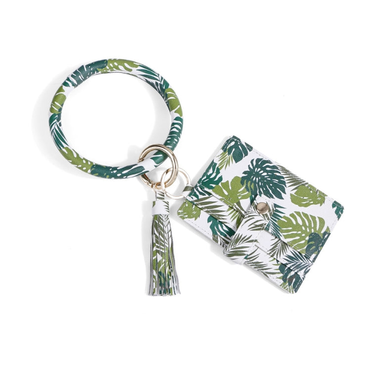 2 PCS PU Leather Wrist Keychain Multi-Layer Card Holder Coin Purse