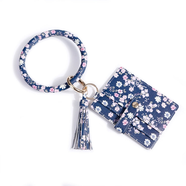 2 PCS PU Leather Wrist Keychain Multi-Layer Card Holder Coin Purse