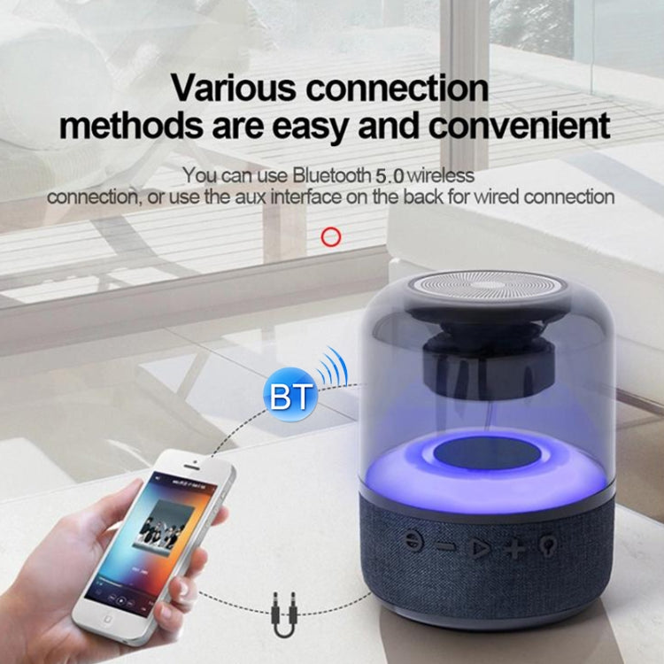 JY02 TWS Colorful Bluetooth Speaker Crystal Portable Wireless Transparent LED Light Mini Speaker