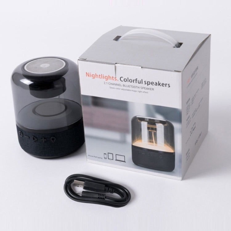 JY02 TWS Colorful Bluetooth Speaker Crystal Portable Wireless Transparent LED Light Mini Speaker