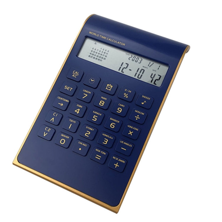 Ultra-Thin Gold Frame Solar Dual Power Arithmetic Calculator