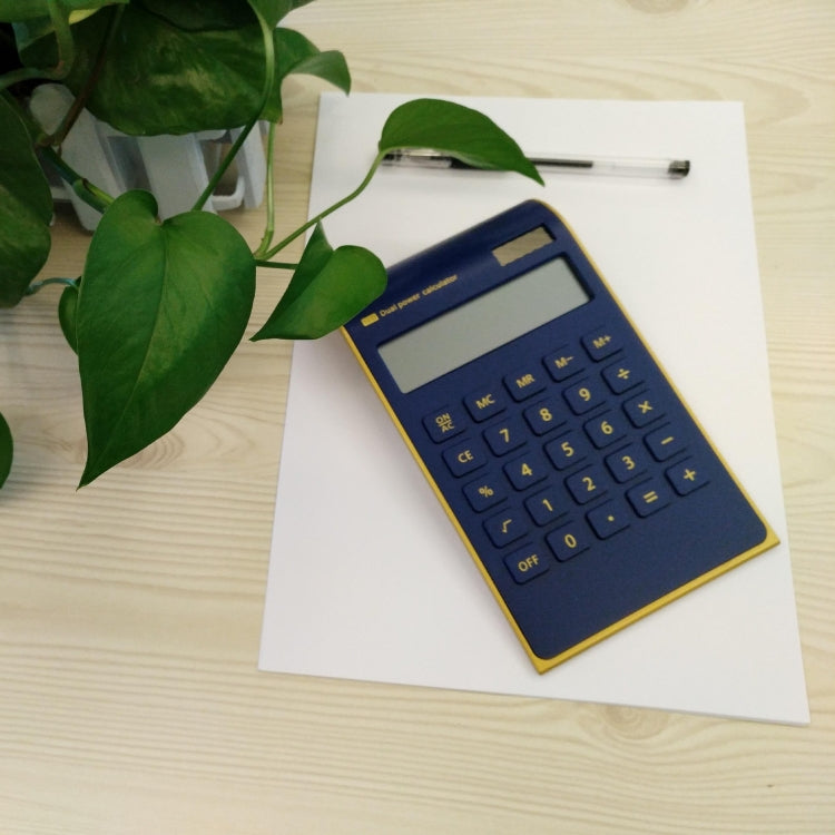 Ultra-Thin Gold Frame Solar Dual Power Arithmetic Calculator