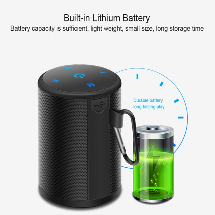 T2 min Outdoor Wireless Bluetooth Speaker Subwoofer Waterproof Speaker with Carabiner