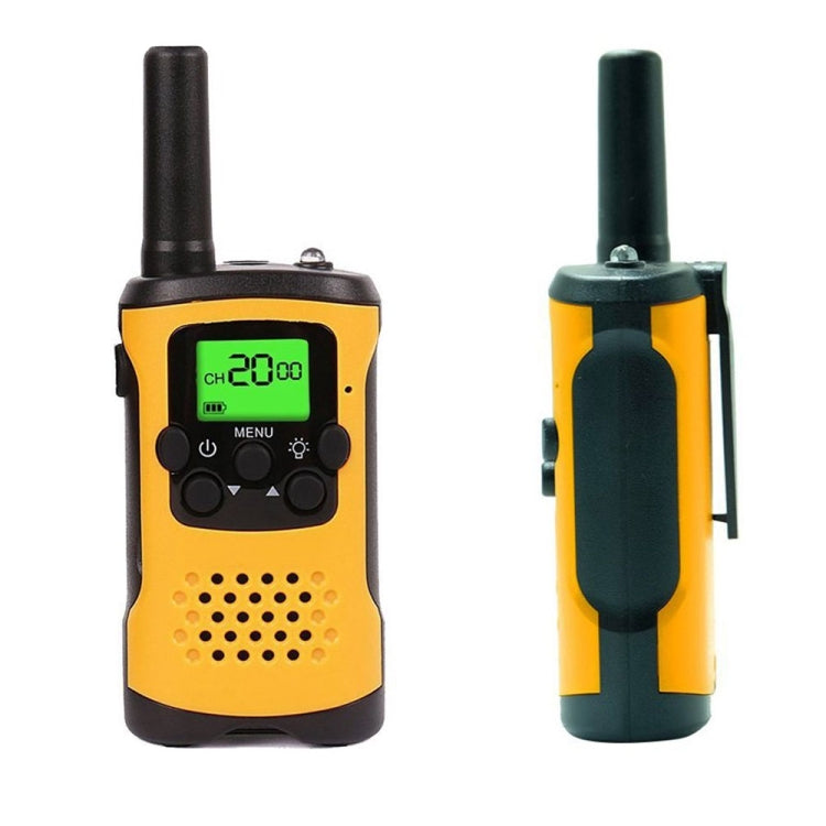1 Pair Kids Walkie Talkies, 22-Channel FRS/GMRS Radio, 3km Range Mini Two Way Radios with Flashlight and LCD Screen(Yellow)