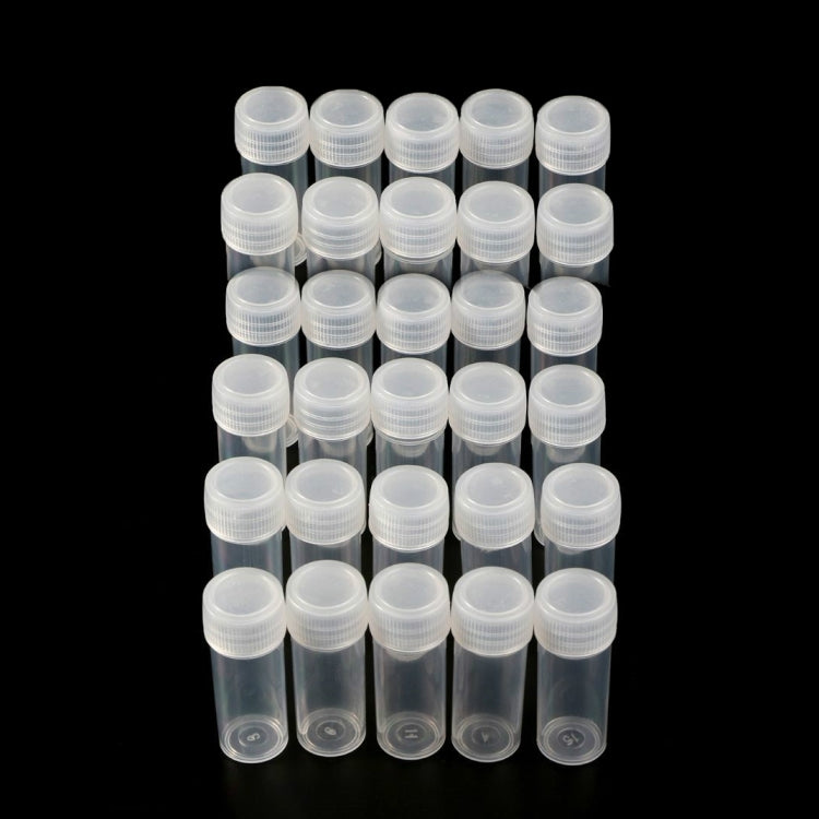 30 PCS 5ml Plastic Test Tubes Vials Sample Container, Powder Craft Screw Cap Bottles for Office School Chemistry Supplies, Capacity:5ml