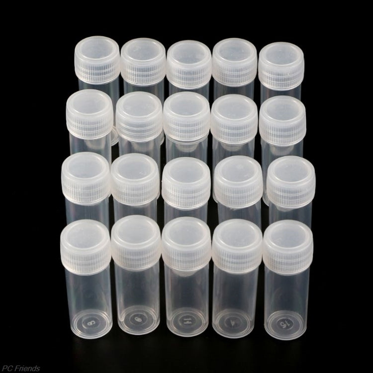 30 PCS 5ml Plastic Test Tubes Vials Sample Container, Powder Craft Screw Cap Bottles for Office School Chemistry Supplies, Capacity:5ml