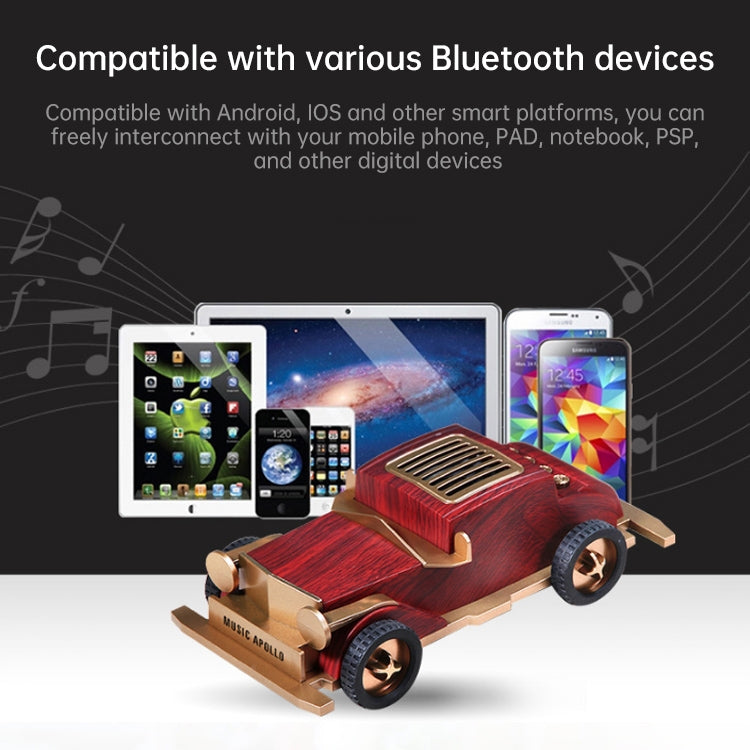 AS60 Retro Car Shape Wooden Subwoofer Mini Wireless Bluetooth Speaker