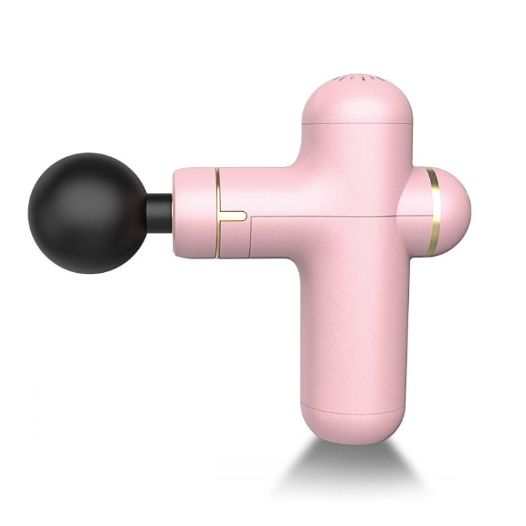 Mini Sports Fitness Portable Fascia Gun Muscle Relaxation Massager 4 Gears 4 Heads 12V (Pink)