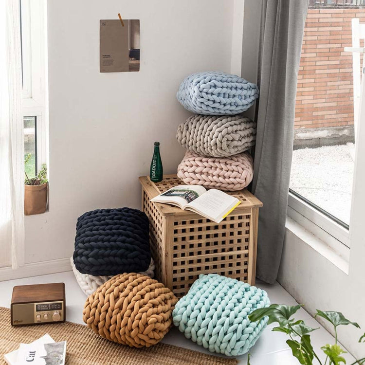 Handmade Knitted Pillow Sofa Car Cushion, Size: 35 x 35 CM