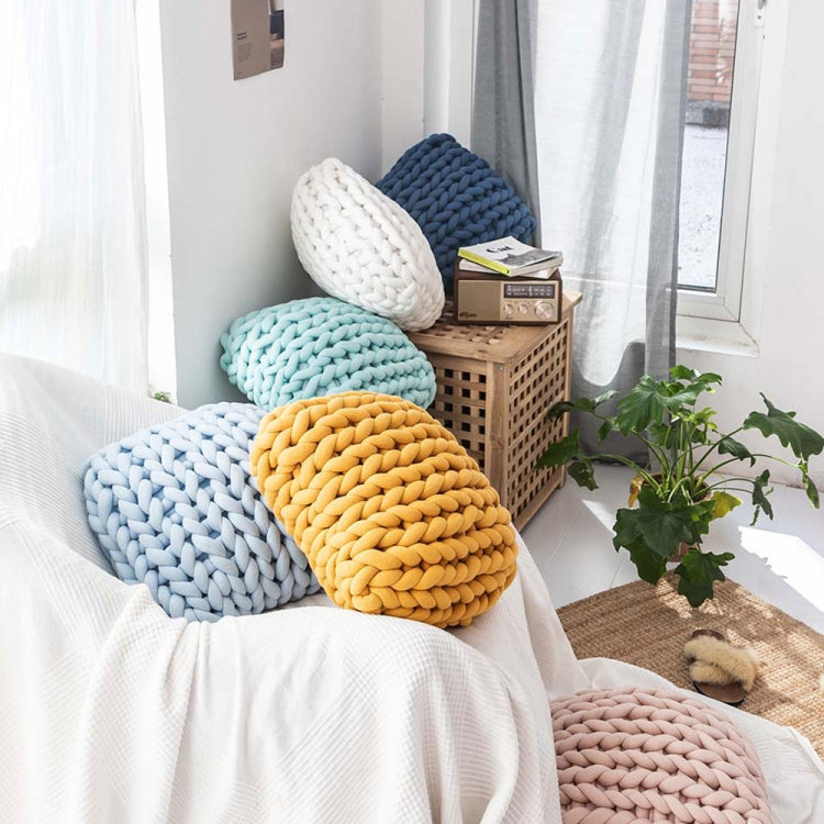 Handmade Knitted Pillow Sofa Car Cushion, Size: 35 x 35 CM