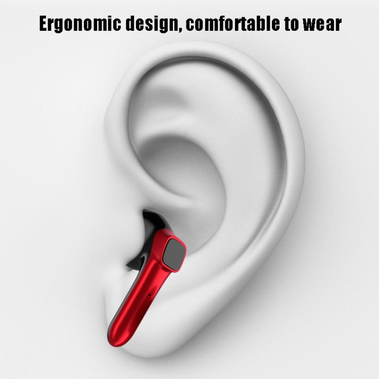 B60 TWS Binaural Digital Display Noise Cancelling Touch Wireless Bluetooth Earphone (Red Black)