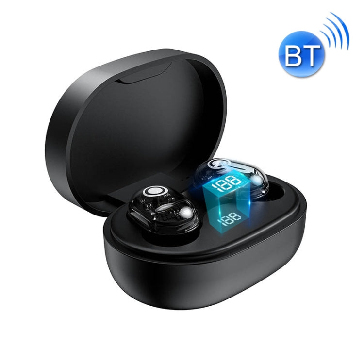 DSH-17 TWS Noise Cancelling Touch Digital Display Transparent Panel Wireless Bluetooth Headset