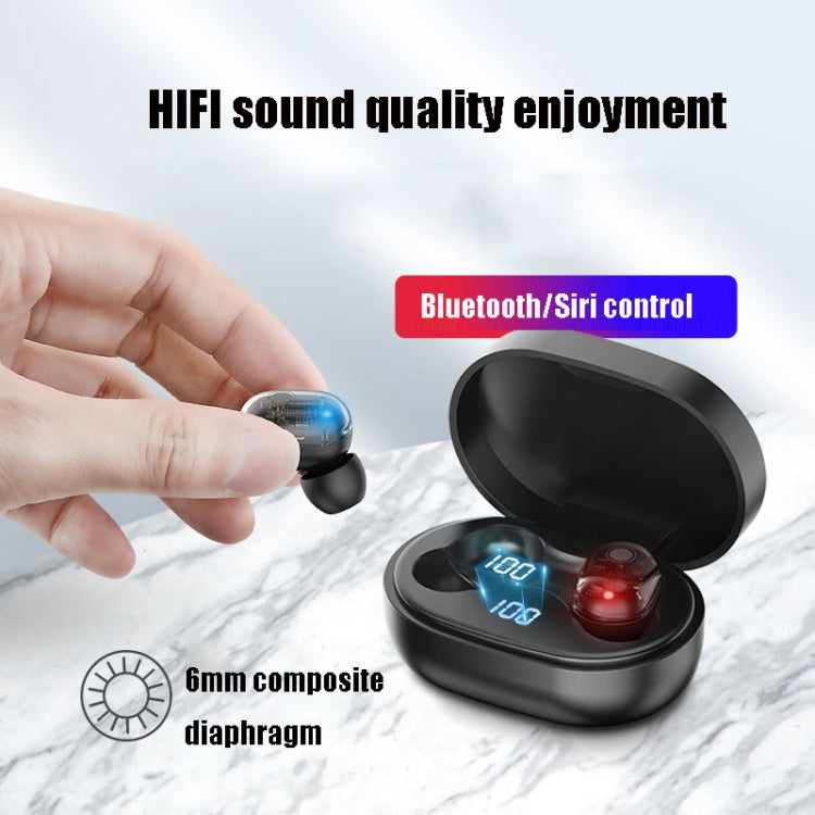 DSH-17 TWS Noise Cancelling Touch Digital Display Transparent Panel Wireless Bluetooth Headset