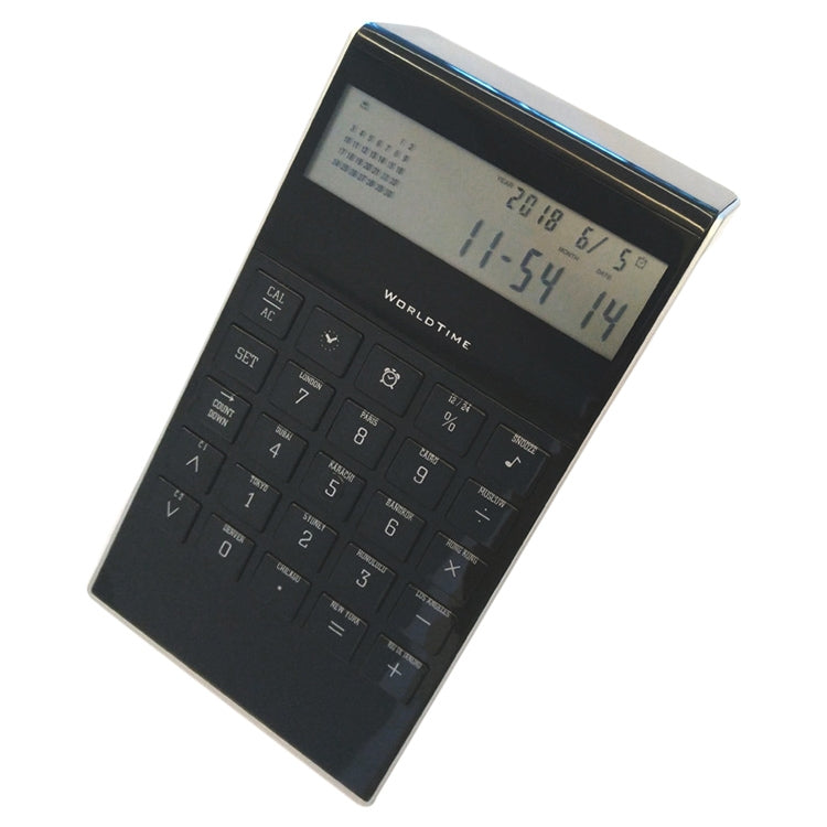 LCD Calculator With Alarm Clock World Time Perpetual Calendar Functions