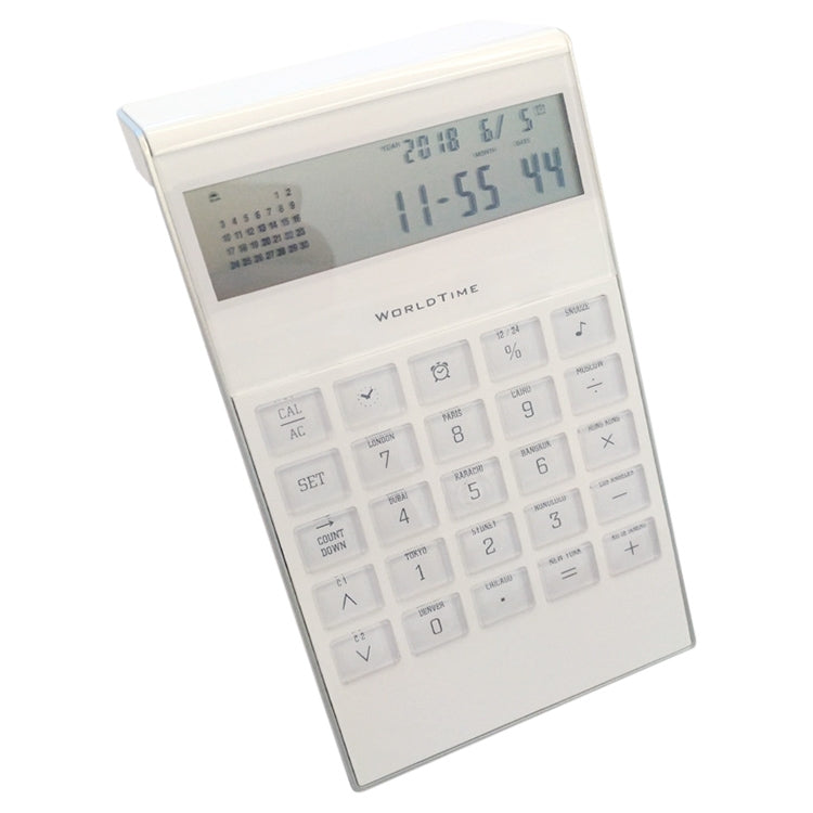 LCD Calculator With Alarm Clock World Time Perpetual Calendar Functions