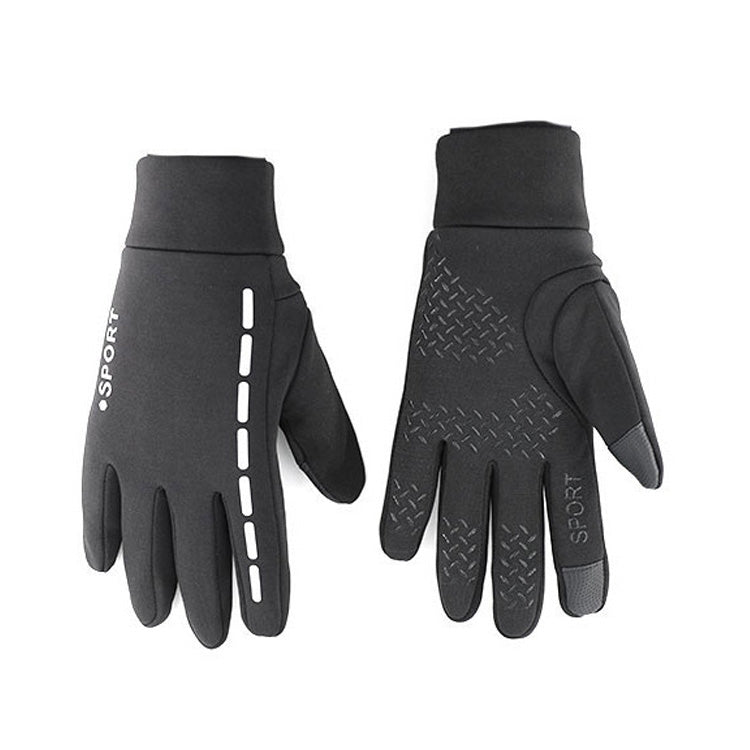 QX-2020-007 Plush Warm Waterproof Anti-slip Touch Screen Outdoor Sports Gloves, Size: M