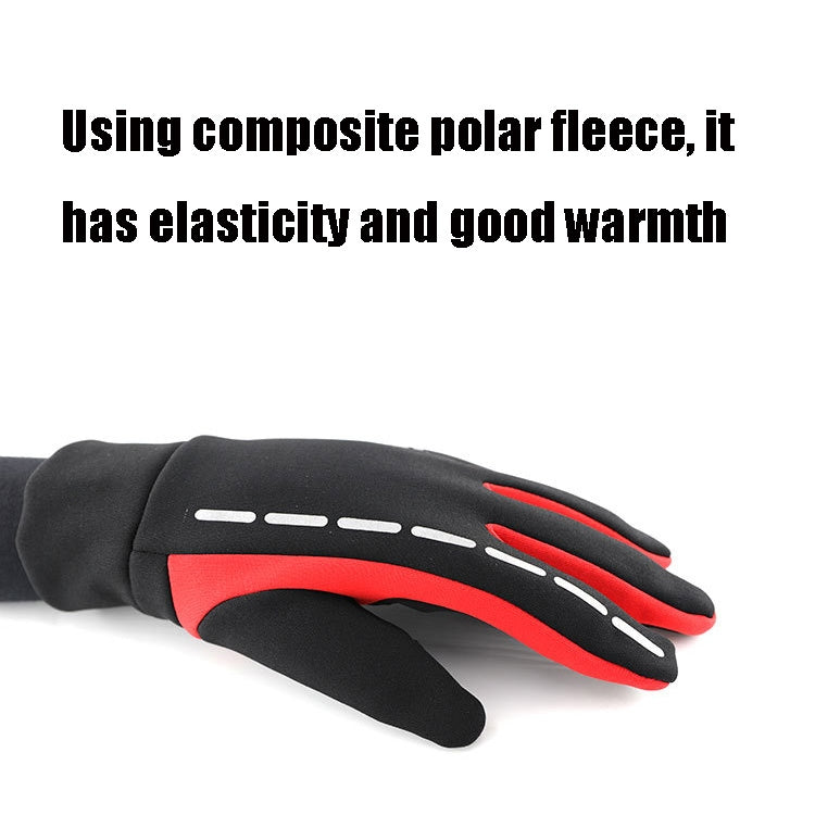 QX-2020-007 Plush Warm Waterproof Anti-slip Touch Screen Outdoor Sports Gloves, Size: M