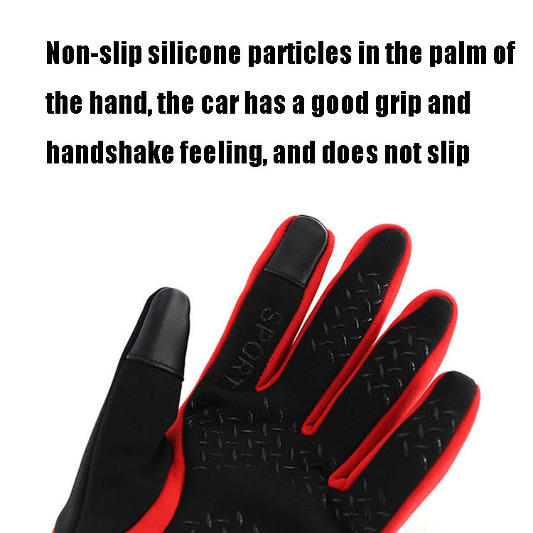 QX-2020-007 Plush Warm Waterproof Anti-slip Touch Screen Outdoor Sports Gloves, Size: M