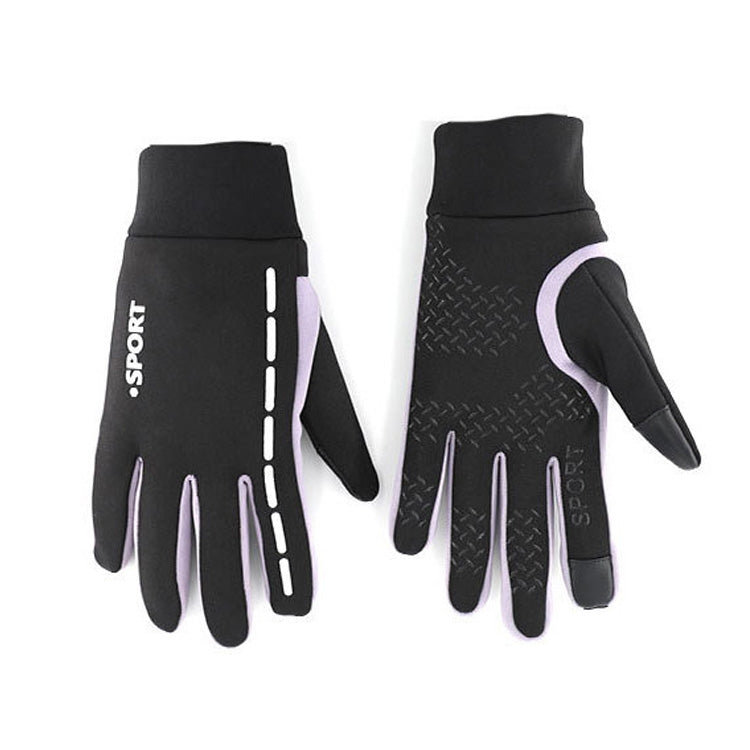 QX-2020-007 Plush Warm Waterproof Anti-slip Touch Screen Outdoor Sports Gloves, Size: L