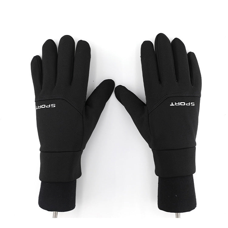 QX-2020-005 Outdoor Cycling Mountaineering Skiing Waterproof Windproof Touch Screen Plus Velvet Warm Sports Gloves, Size: L