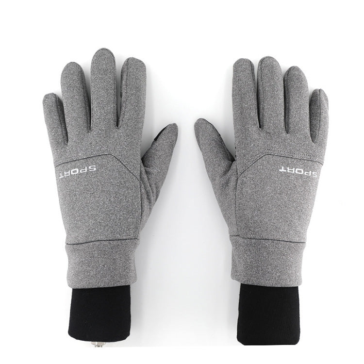 QX-2020-005 Outdoor Cycling Mountaineering Skiing Waterproof Windproof Touch Screen Plus Velvet Warm Sports Gloves, Size: L